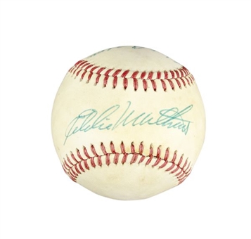 Eddie Mathews & Hank Aaron Dual Signed Official National League Baseball